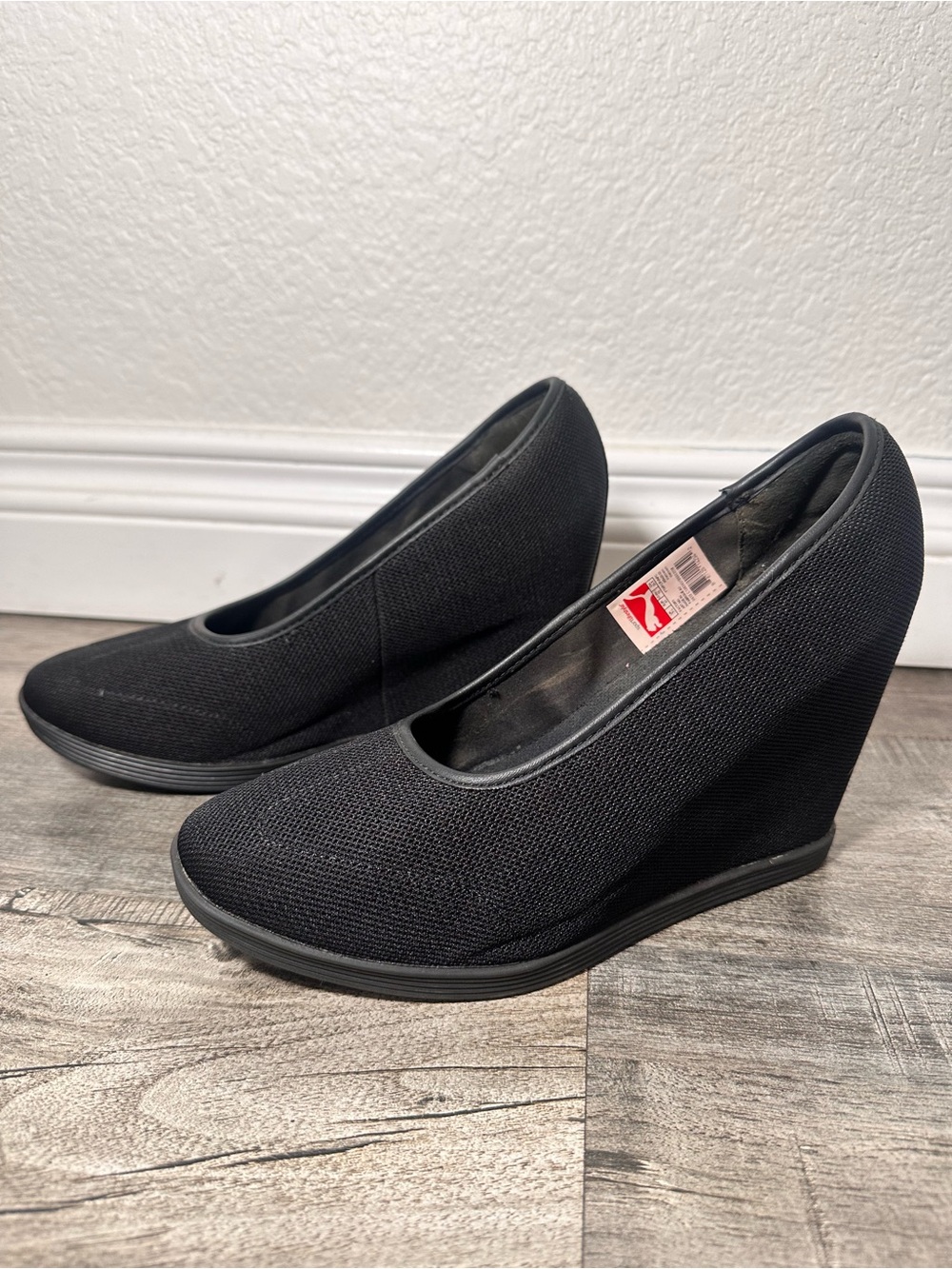 Puma Black Knit Wedge Heels